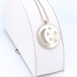 Crystals by Swarovski Moon & Stars Magic Sky Sterling Silver Overlay Necklace
